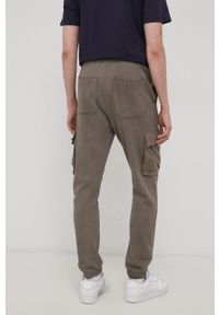 Only & Sons Spodnie bawełniane męskie kolor zielony gładkie. Kolor: zielony. Materiał: bawełna. Wzór: gładki