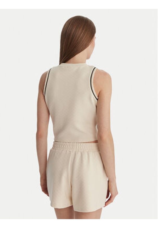 Guess Top V6GP17 K3215 Écru Regular Fit. Kolor: kremowy. Materiał: wiskoza