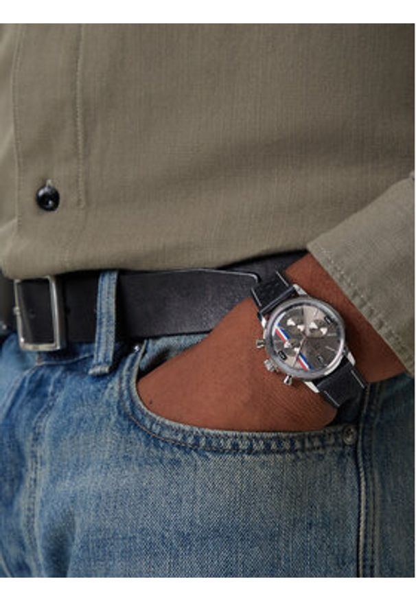 Timex Zegarek Marlin® Chronograph TW2W98900 Srebrny. Kolor: srebrny. Materiał: skóra