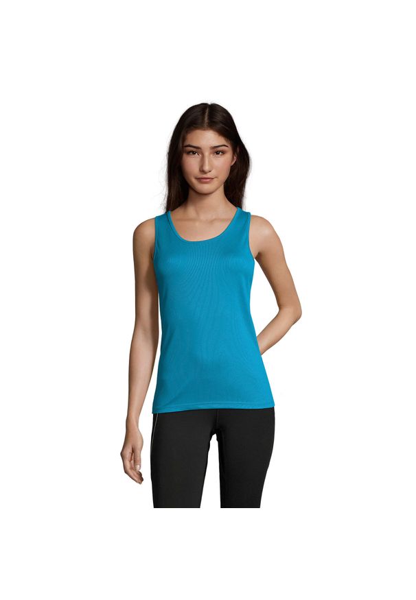 SOL'S - Damski Sportowy Podkoszulek. Kolor: niebieski. Styl: sportowy