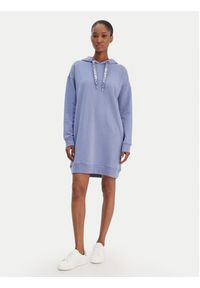 DKNY Sport - DKNY Sukienka dzianinowa DP6D4914 Niebieski Regular Fit. Kolor: niebieski. Materiał: bawełna #3