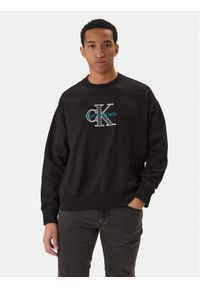 Calvin Klein Jeans Bluza Premium Monologo LV04RE200G Czarny Regular Fit. Kolor: czarny. Materiał: bawełna #1