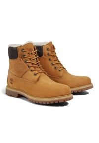Timberland - Trapery damskie TIMBERLAND 6 Inch Warm Lined Waterproof Boot. Okazja: na co dzień. Kolor: brązowy. Materiał: guma, skóra. Szerokość cholewki: normalna. Sezon: zima. Styl: klasyczny, casual #2
