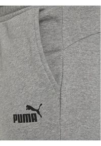 Puma Spodnie dresowe Ess Logo 586716 Szary Regular Fit. Kolor: szary. Materiał: bawełna #4