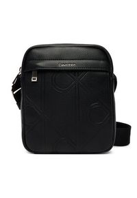 Calvin Klein Saszetka Emblem Aop Emboss Reporter LV04D3331G Czarny. Kolor: czarny. Materiał: skóra #6