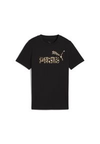 Puma - Młodzieżowa koszulka Essentials Graphic ze zwierzęcym wzorem PUMA. Kolor: czarny. Wzór: motyw zwierzęcy. Sport: joga i pilates #1
