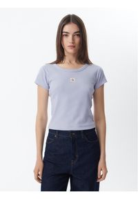Calvin Klein Jeans T-Shirt LV047C200G Niebieski jasny Slim Fit. Kolor: niebieski. Materiał: bawełna #1