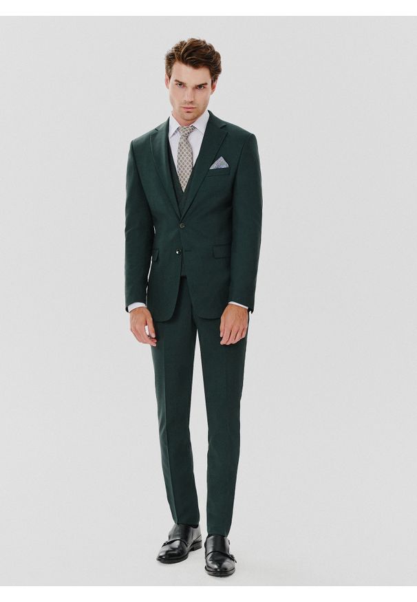 Pako Lorente - PAKO LORENTE – Spodnie garniturowe w kolorze zielonym. Kolor: zielony. Materiał: poliester, wiskoza, elastan. Styl: elegancki