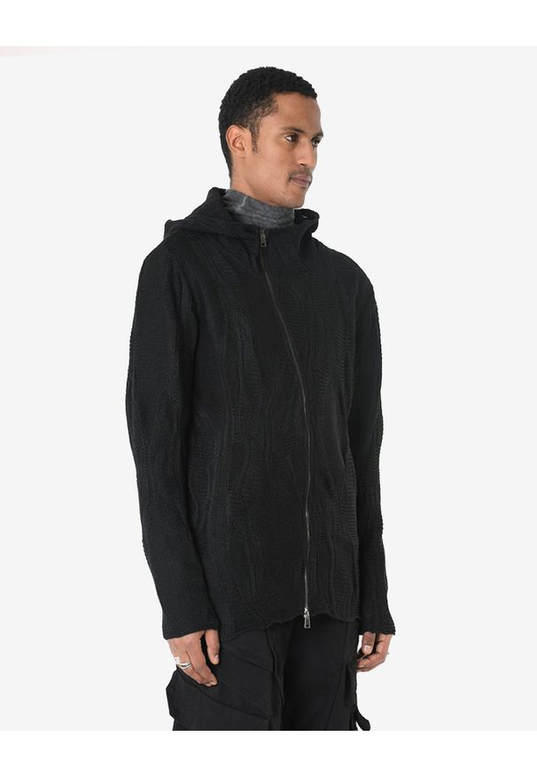 La Haine Inside Us Sweter Full Zip | LM244 | Mężczyzna | Czarny. Okazja: na co dzień. Typ kołnierza: kaptur. Kolor: czarny. Materiał: poliester, bawełna. Wzór: aplikacja, jednolity. Styl: sportowy, casual, elegancki