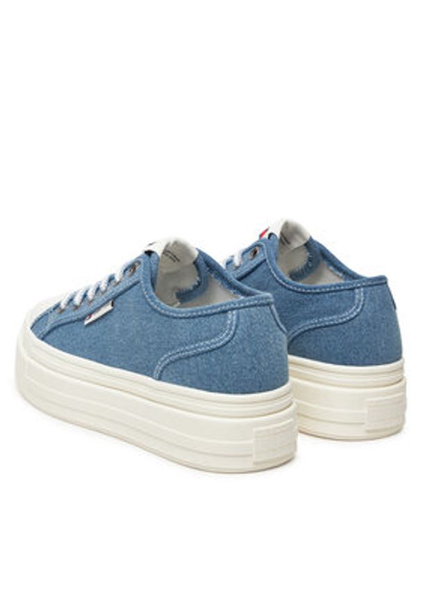 Tommy Jeans Sneakersy Tjw Foxing Flatform Lc EN0EN02736 Niebieski. Kolor: niebieski. Materiał: materiał