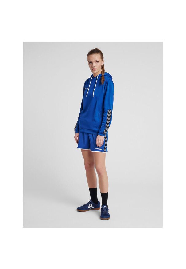 Hummel bluza damska sportowa hml Authentic Poly Hoodie Woman niebieska. Typ kołnierza: kaptur. Kolor: niebieski. Sport: fitness