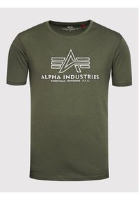 Alpha Industries T-Shirt Basic 118505 Zielony Regular Fit. Kolor: zielony. Materiał: bawełna #6