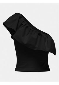 only - ONLY Bluzka Soffy 15320339 Czarny Regular Fit. Kolor: czarny. Materiał: bawełna