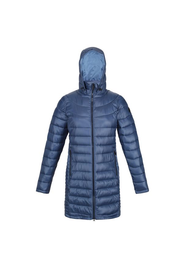 Regatta - Płaszcz Ocieplany Z Kapturem Damski Andel III. Typ kołnierza: kaptur. Kolor: szary, niebieski, wielokolorowy. Sport: turystyka piesza