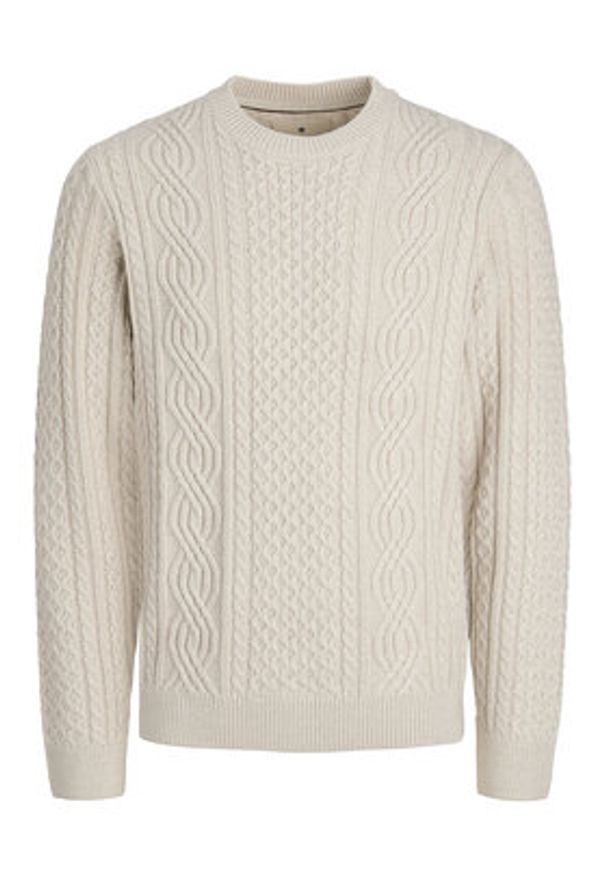 Jack & Jones Sweter Blusean 12283486 Beżowy Regular Fit. Kolor: beżowy. Materiał: syntetyk