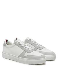 TOMMY HILFIGER - Tommy Hilfiger Sneakersy Premium Corporate Lth Mix FM0FM05244 Biały. Kolor: biały. Materiał: skóra #6