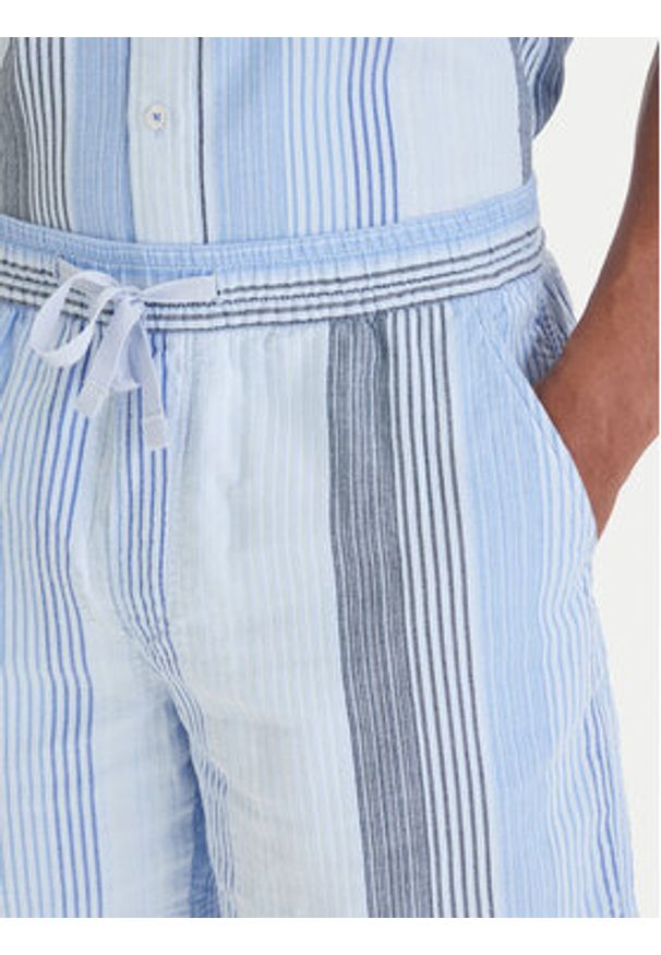 Tommy Jeans Szorty materiałowe Dobby Stripe DM0DM22830 Błękitny Relaxed Fit. Kolor: niebieski. Materiał: bawełna