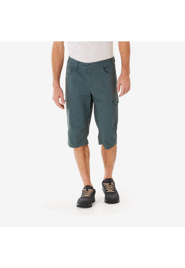quechua - Bermudy turystyczne męskie Quechua NH500 Fresh. Kolor: zielony. Materiał: bawełna, materiał, poliester, elastan