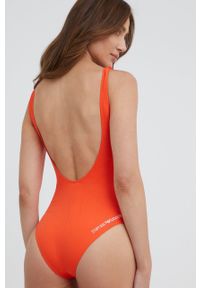 Emporio Armani Underwear jednoczęściowy strój kąpielowy 262697.2R324 kolor pomarańczowy lekko usztywniona miseczka. Kolor: pomarańczowy. Materiał: materiał. Wzór: nadruk #2