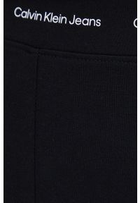 Calvin Klein Jeans Legginsy damskie kolor czarny gładkie. Stan: podwyższony. Kolor: czarny. Materiał: materiał, dzianina, wiskoza. Wzór: gładki #3