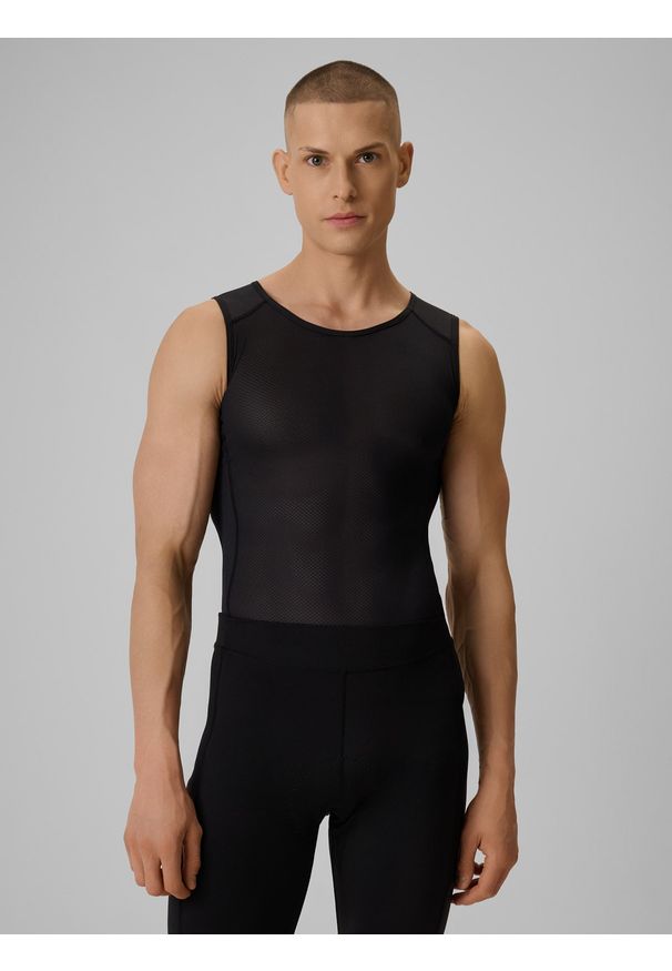 4f - 4F Potówka kolarska męska - czarna L. Kolor: czarny. Materiał: skóra, włókno. Długość: długie. Sport: kolarstwo