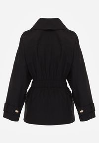 Renee - Czarna Kurtka z Bawełny i Wiskozy o Fasonie Krótkiego Trencza Abicara. Okazja: na co dzień. Typ kołnierza: kaptur. Kolor: czarny. Materiał: wiskoza, bawełna. Długość: krótkie. Styl: casual #6