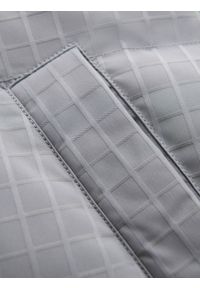 Ombre Clothing - Długa męska kurtka parka ze strukturalnej tkaniny – szara V2 OM-JALJ-0201 - XXL. Kolor: szary. Materiał: tkanina. Długość: długie. Wzór: aplikacja #9