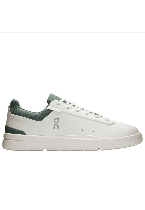 Buty męskie On The Roger Advantage 3MF30641528 - białe. Okazja: na co dzień. Kolor: biały. Materiał: syntetyk, skóra. Szerokość cholewki: normalna