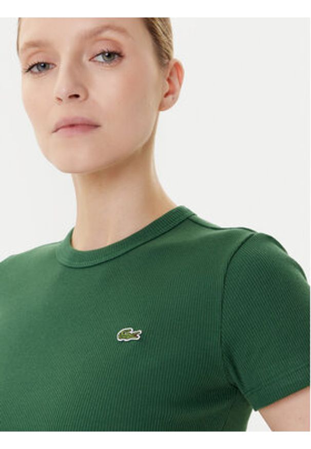 Lacoste T-Shirt TF5538 Zielony Slim Fit. Kolor: zielony. Materiał: bawełna