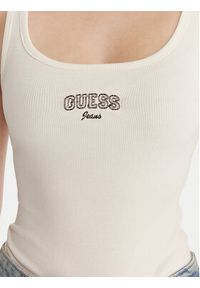 Guess Jeans Top W6RP20 KA0H1 Écru Slim Fit. Materiał: bawełna #2
