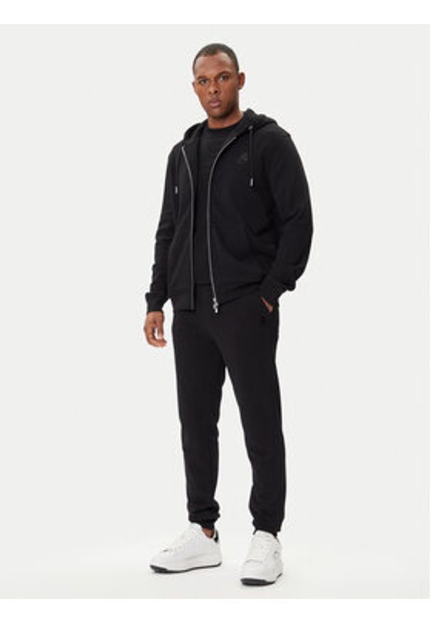 Karl Lagerfeld - KARL LAGERFELD Bluza 705751 500900 Czarny Regular Fit. Typ kołnierza: dekolt w karo. Kolor: czarny. Materiał: bawełna