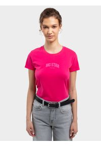 Big-Star - Koszulka damska bawełniana z nadrukiem różowa Benea 602. Okazja: na co dzień. Kolor: różowy. Materiał: bawełna. Wzór: nadruk. Styl: klasyczny, casual, elegancki #3