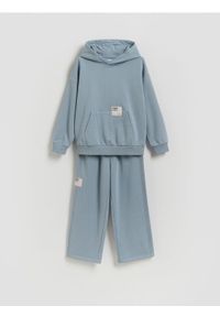 Reserved - Dzianinowy komplet oversize - niebieski. Kolor: niebieski. Materiał: dzianina #1