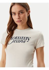 Tommy Jeans T-Shirt Essential DW0DW19447 Beżowy Slim Fit. Kolor: beżowy. Materiał: bawełna #5