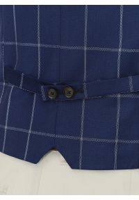 Pako Lorente - PAKO LORENTE – Granatowa kamizelka w jasną kratę. Okazja: na ślub cywilny, na wesele. Kolor: niebieski #2