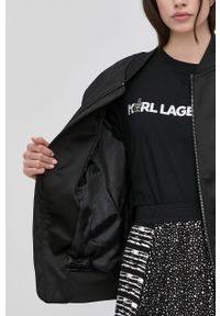 Karl Lagerfeld kurtka bomber damski kolor czarny przejściowa. Okazja: na co dzień. Kolor: czarny. Materiał: poliester. Styl: casual #3