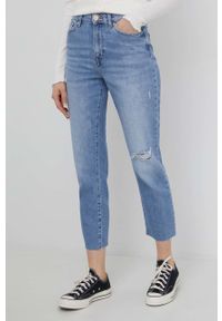 only - Only jeansy Emily damskie high waist. Stan: podwyższony. Kolor: niebieski