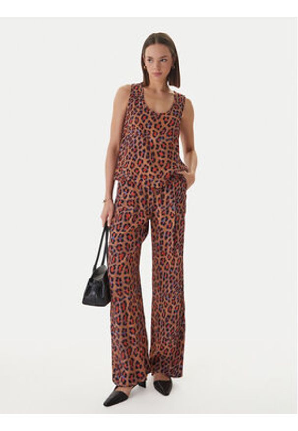 LOLA CASADEMUNT Top MS2615033 Brązowy Regular Fit. Kolor: brązowy. Materiał: wiskoza