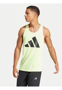 Adidas - adidas Tank top Run It IN0086 Zielony Slim Fit. Kolor: zielony. Materiał: syntetyk