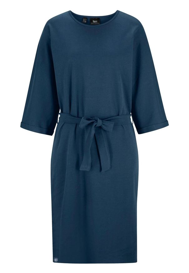 Sukienka z ochroną przed promieniowaniem UV i szerokimi rękawami bonprix ciemnoniebieski. Kolor: niebieski. Materiał: bawełna