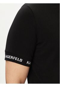 Karl Lagerfeld - KARL LAGERFELD T-Shirt 755023 542221 Czarny Regular Fit. Typ kołnierza: dekolt w karo. Kolor: czarny. Materiał: bawełna #3