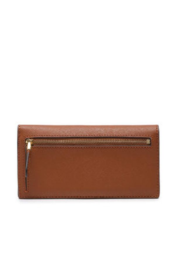 Lauren Ralph Lauren Duży Portfel Damski Slim Wallet 432802917010 Brązowy. Kolor: brązowy. Materiał: skóra