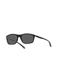 Emporio Armani okulary przeciwsłoneczne męskie kolor czarny. Kształt: prostokątne. Kolor: czarny