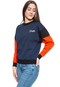 Wrangler - BLUZA WRANGLER HIGH RIB RETRO SWEAT NAVY W6N0HY114 112130780. Styl: retro #8