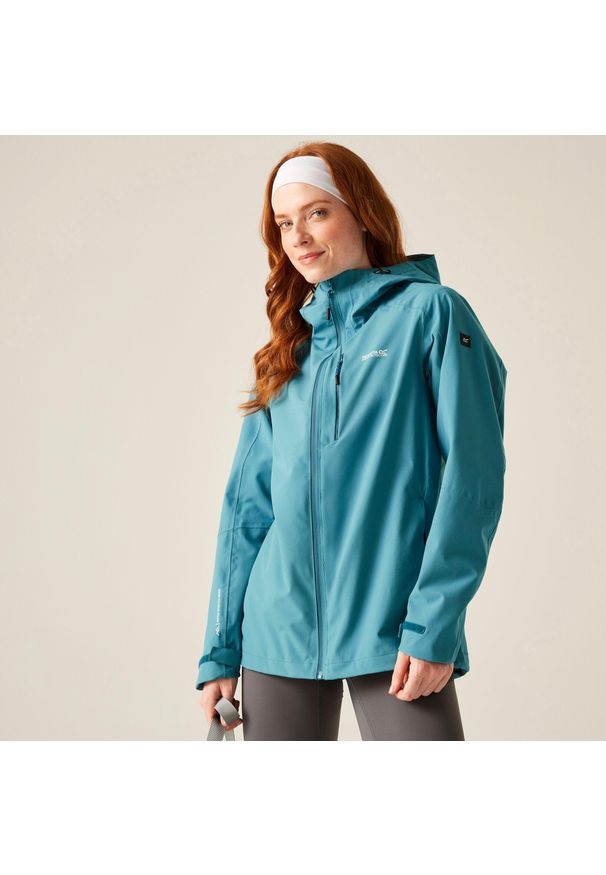 Regatta - Kurtka turystyczna przeciwdeszczowa damska Birchdale wodoodporna. Kolor: niebieski. Materiał: tkanina, poliester. Sport: turystyka piesza