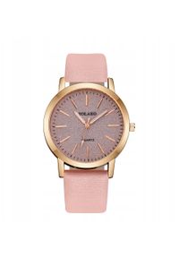 ITIMPORT - Zegarek DAMSKI Ekoskóra WYGODNY KLASYCZNY Kwarcowy ELEGANCKI MODNY Różowy. Kolor: różowy. Styl: klasyczny, elegancki #1