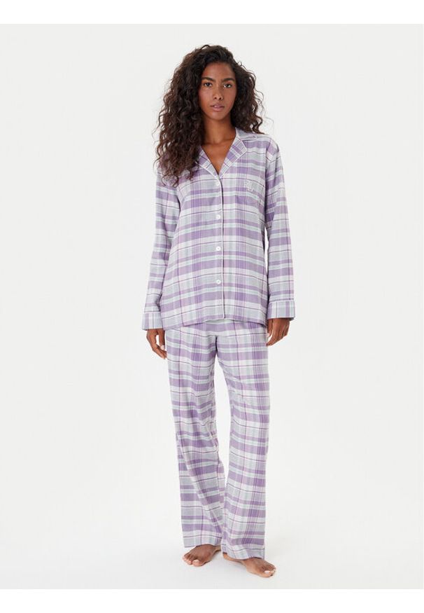 Lauren Ralph Lauren - LAUREN RALPH LAUREN Piżama ILN92448 Fioletowy. Kolor: fioletowy. Materiał: bawełna