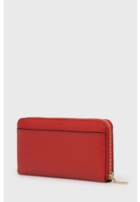 DKNY - Dkny - Portfel skórzany. Kolor: czerwony. Materiał: skóra. Wzór: gładki