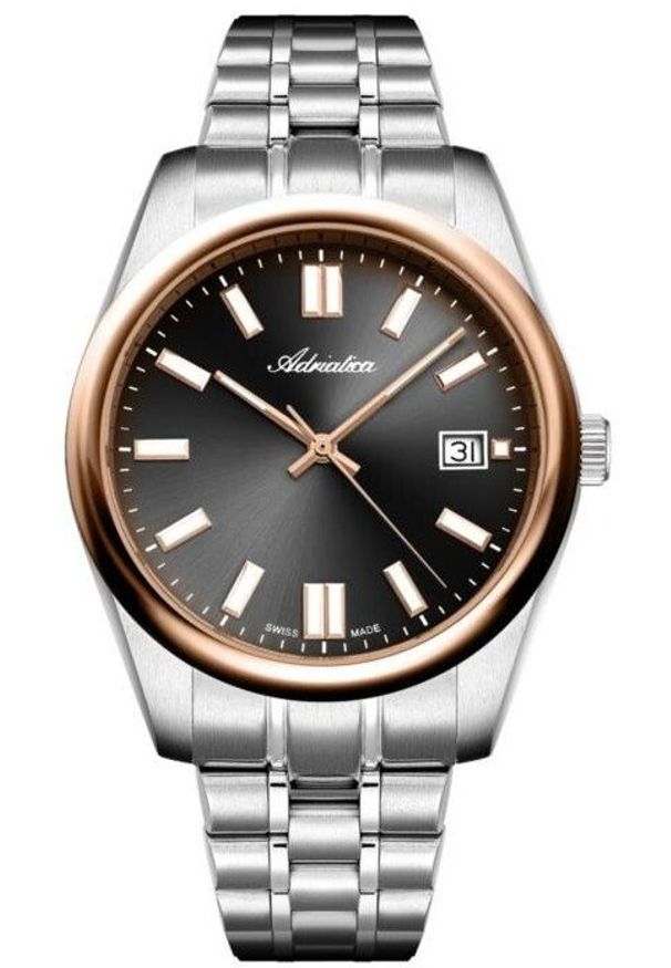 Zegarek męski Adriatica A1298.R1R6Q srebrny. Kolor: srebrny