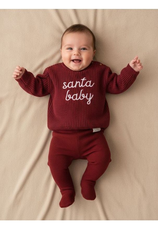 Sinsay - Spodnie 2 pack - bordowy. Kolor: czerwony